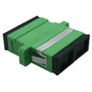 SC/SC Adaptor SM APC Duplex, with flange, green