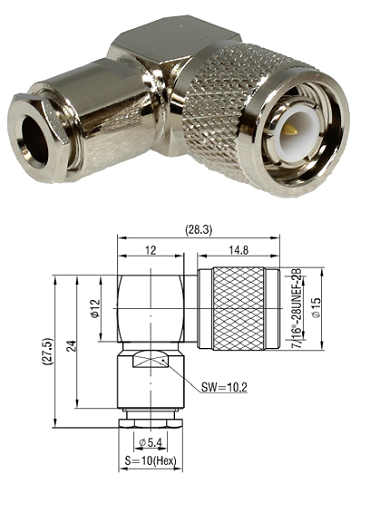 TNC Right-Angled Clamp Plug RG58