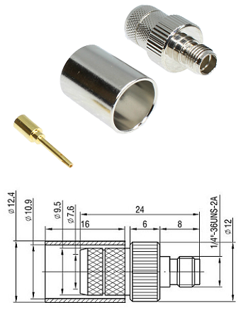 SMA Crimp Jack LMR400