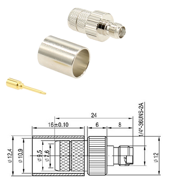 SMA-RP Crimp Jack LMR400