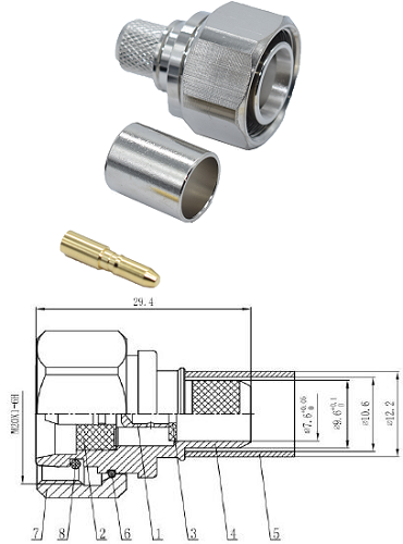 4.3/10 Crimp Plug LMR400