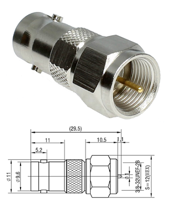 BNC Jack F Plug