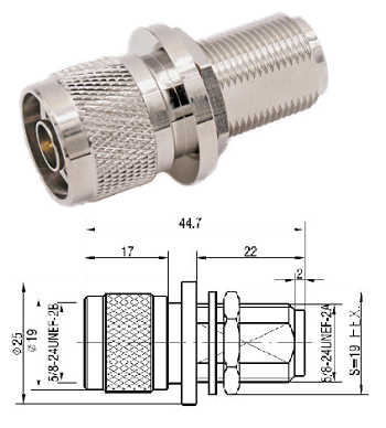 N Type Jack/Plug Bulkhead Adaptor