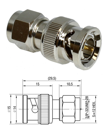 F Type Male - BNC Male Adaptor