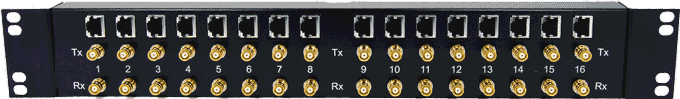 1.6/5.6/RJ45 19” Balun Panel Front Mount 16E1