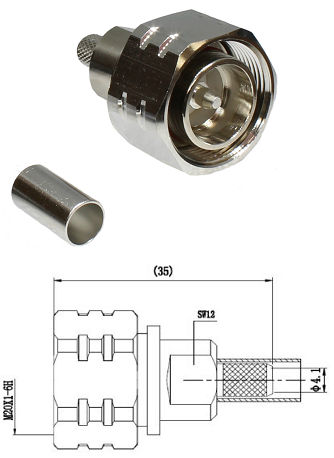 4.3/10 Crimp Plug LMR240 (Easy-Fit)