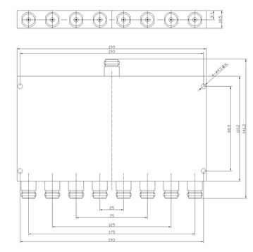 Power Splitter (698-2700MHz 50W, N-Female 8-Way)