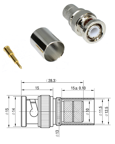 BNC Crimp Plug RG214