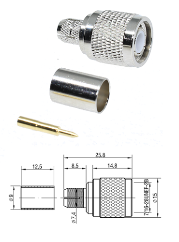 TNC Crimp Plug LMR300