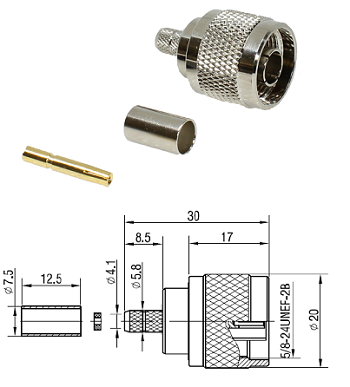 N Type RP Crimp Plug LMR240