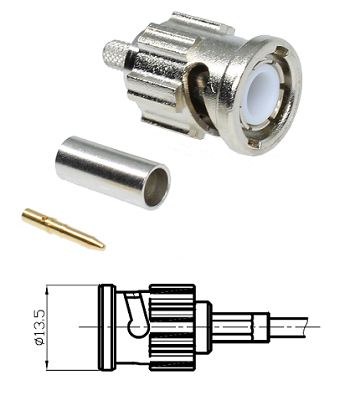 BNC Crimp Plug Flex 3/75 - 02Y(ST)CY 0,45/2,0-75
