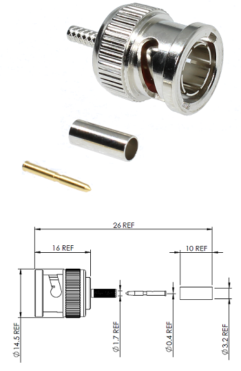 BNC Crimp Plug (Huawei Mini Coax)