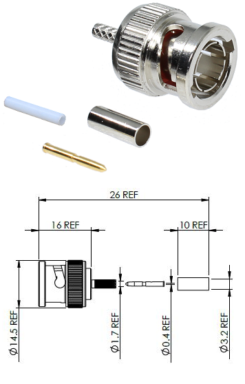 BNC Crimp Plug (Huawei Micro Coax)