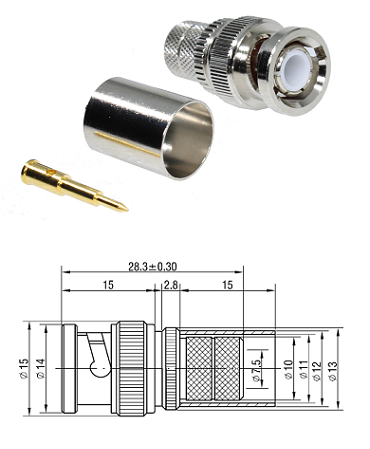 BNC Crimp Plug RG213