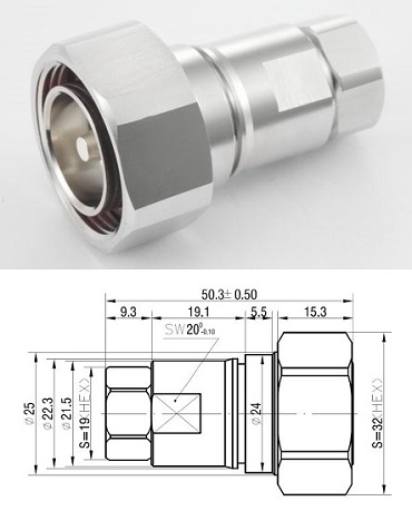 7/16 Straight Plug for 1/2" Superflex Cable