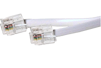 RJ11 Male - RJ11 Male Straight Wired Modem Cable