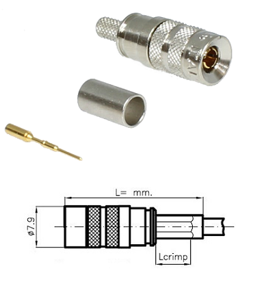1.0/2.3 Crimp Plug 02Y (ST) CY 0.45/2.0-75 (1.2mm crimp)