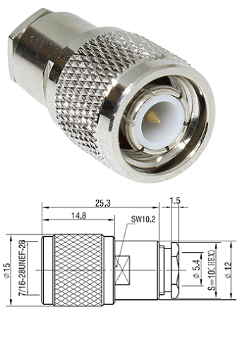 TNC Clamp Plug Rg58