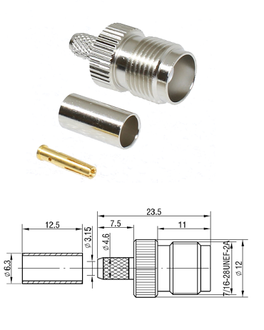 TNC Crimp Jack RG58