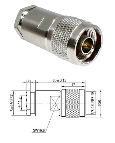 N Type Clamp Plug 8D-FB