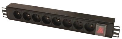 Horizontal 8-way French PDU with Universal Schuko Plug