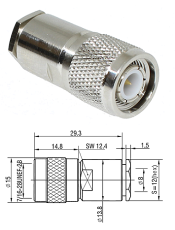 TNC Clamp Plug LMR300