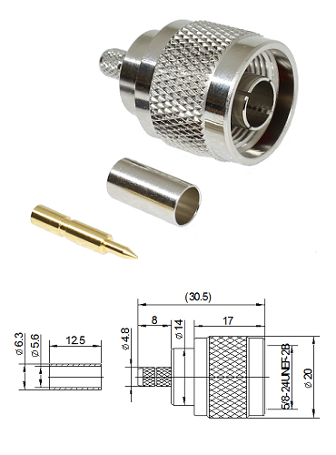 N Type Crimp Plug LMR200