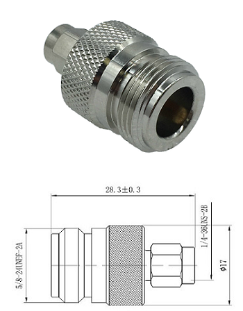 N Jack - SMA Plug Adaptor