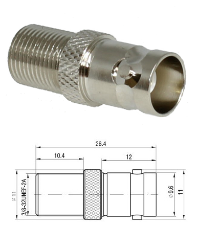 F Type Female - BNC Female Adaptor