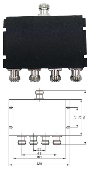 Power Splitter (698-2700MHz 50W, N-Female 4-Way)