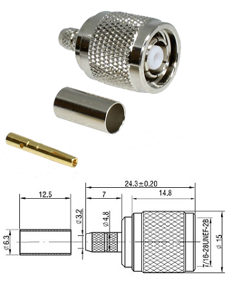 TNC RP Crimp Straight Plug LMR200