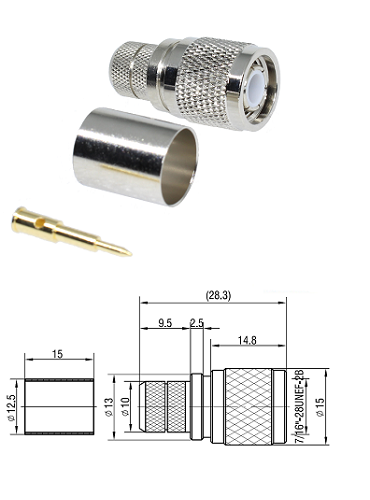 TNC Crimp Plug RG214