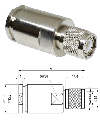 TNC Clamp Plug LMR600