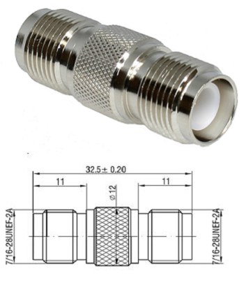 TNC-RP Straight Jack/Jack Adaptor