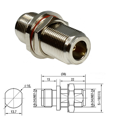 N Type Jack/Jack Bulkhead Adaptor