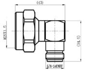  7/16 Male - N Female Right-Angled Adaptor