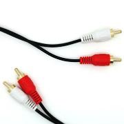 Audio 2 x RCA Plug to Plug Black PVC Cable