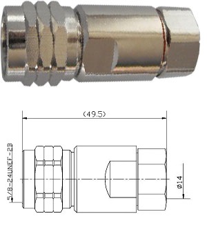 N Type Straight Plug For Superflexible 1/2” Cable