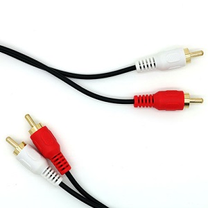 Audio 2 x RCA Plug to Plug Black PVC Cable