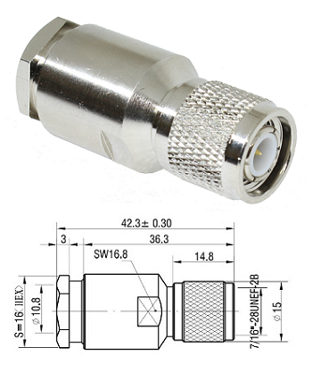 TNC Clamp Plug RG213